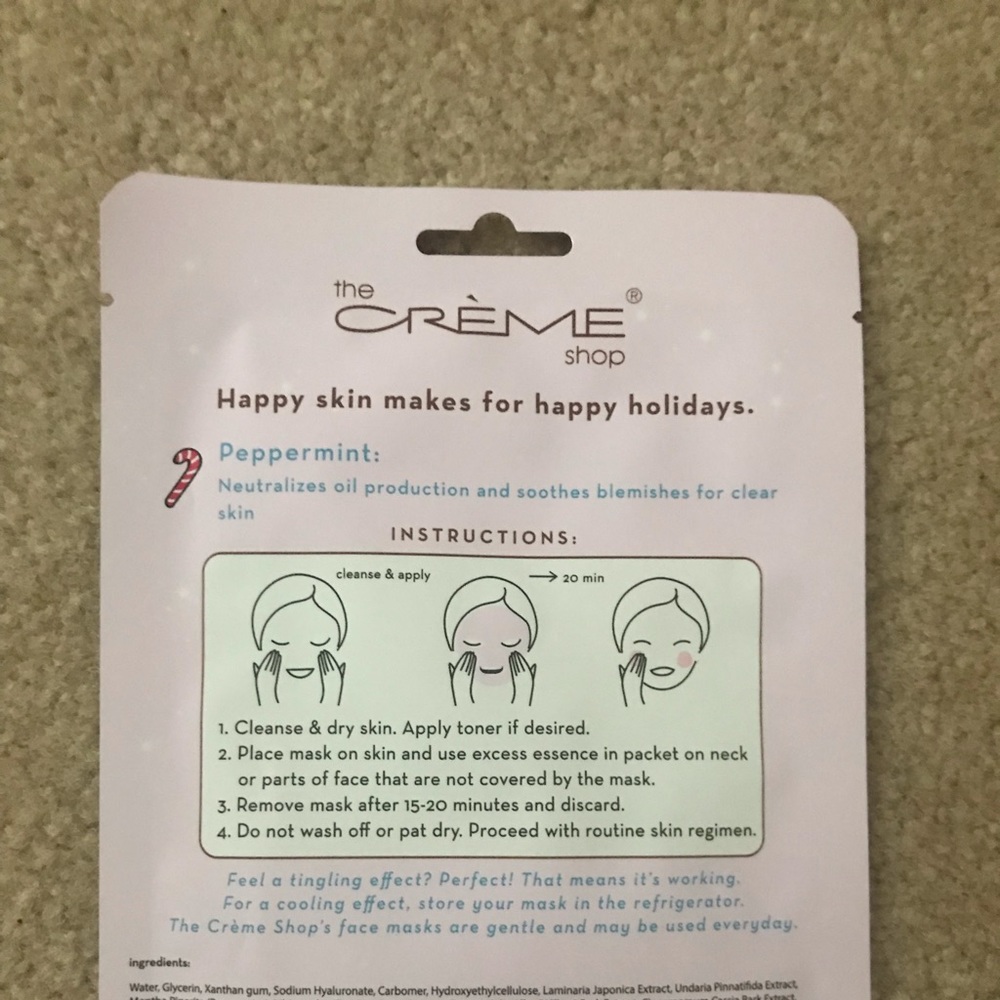 FREE WITH ORDER. Peppermint sheet mask
